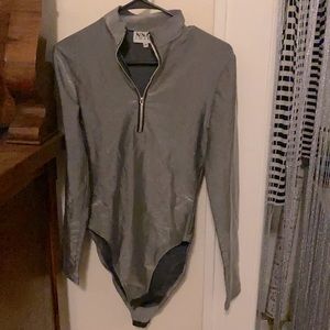 Nina K silver bodysuit